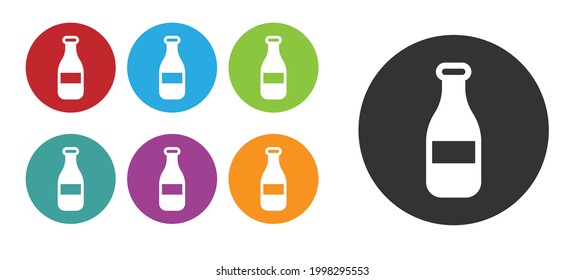 Black Bottle icon isolated on white background. Set icons colorful. Vector