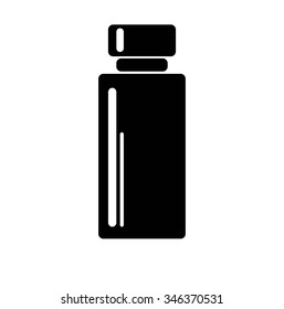 black bottle with shadows , white backround, tall
