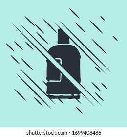 Black Bottle of shampoo icon isolated on green background. Glitch style. Vector Illustration