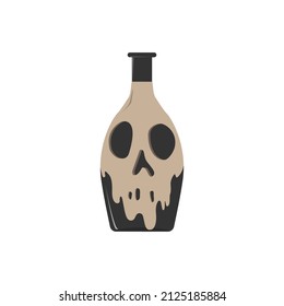 Black Bottle With A Skull.