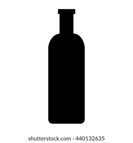 black bottle of wine front view over isolated background,vector illustration