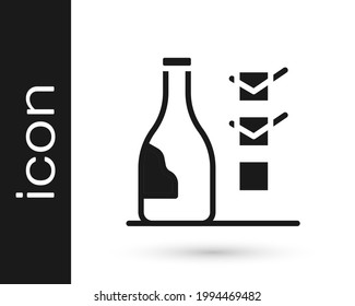 Black Bottle of wine icon isolated on white background.  Vector