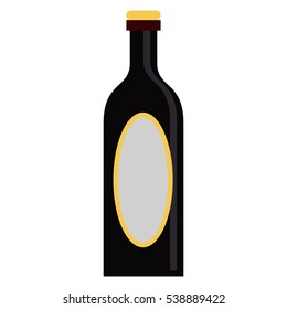black bottle wine yellow cap blank label