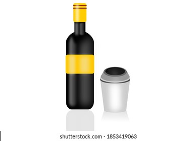 Black bottles and plain cups
