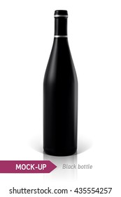 black bottles of wine or cocktail