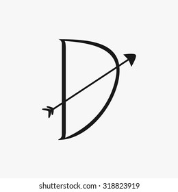 Black Bow and Arrow icons set. Vector Illustration eps10