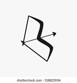 Black Bow and Arrow icons set. Vector Illustration eps10