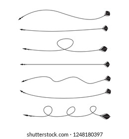 black bow arrow line divider set