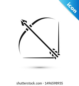 Black Bow and arrow in quiver icon isolated on white background.  Vector Illustration