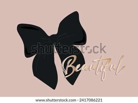 black bow beautiful design vector