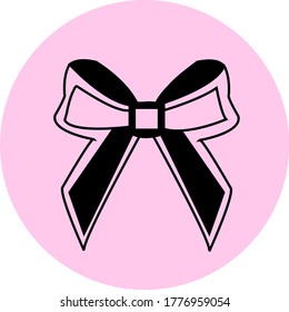 schwarze Schleifensymbol auf rosafarbenem Hintergrund für eine Ballerina oder Prinzessin oder ein kleines Mädchen