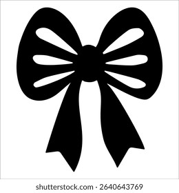 Black bow illustration on a white background