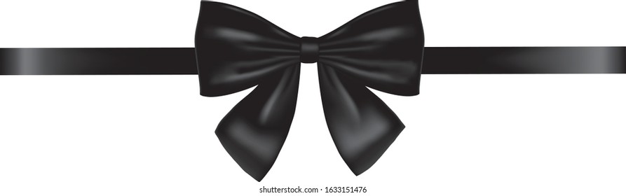 Black bow on the white background