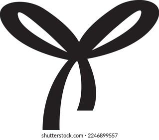 BLACK BOW ON A WHITE BACKGROUND