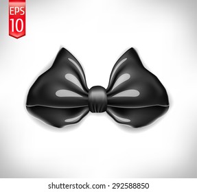 black bow with ribbon