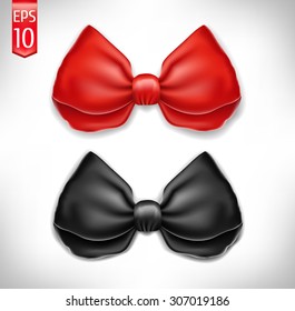 black bow with ribbon