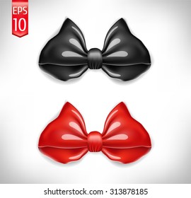 black bow with ribbon