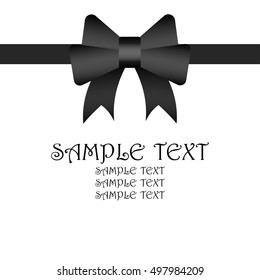 Black bow ribbon element