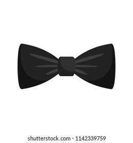 Black bow tie icon. Flat illustration of black bow tie vector icon for web isolated on white