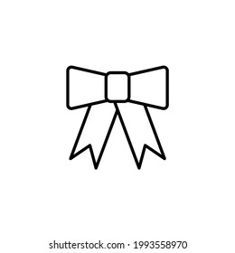 Black bow tie icon. Flat illustration of black bow tie vector icon for web isolated on white. Black bow tie icon. Isolated sign bow tie on white background in flat design. Vector illustration