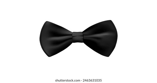 Black Bow Tie Icon, Gentleman Formal Luxury Fashion Element For Ceremony Wedding Or Party Occasions.	