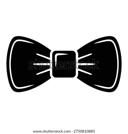 Black bow tie icon graphic design element for formal wear accessories icon