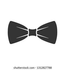 Black bow tie icon. Isolated sign bow tie on white background in flat design. Vector illustration