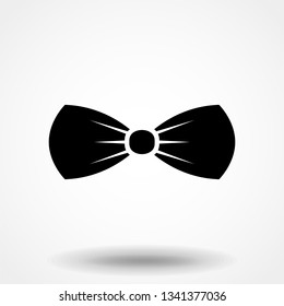 Black bow tie icon. Isolated sign bow tie on white background in flat design. Vector illustration