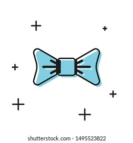 Black Bow tie icon isolated on white background.  Vector Illustration