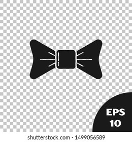 Black Bow tie icon isolated on transparent background.  Vector Illustration