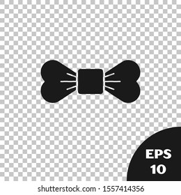 Black Bow tie icon isolated on transparent background.  Vector Illustration