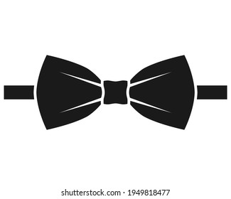 Black bow tie icon. Isolated sign bow tie on white background in flat design. Vector illustration