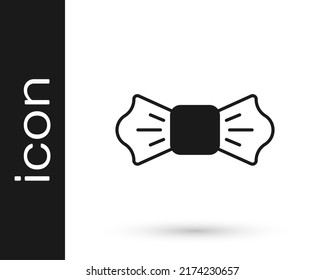 Black Bow tie icon isolated on white background.  Vector