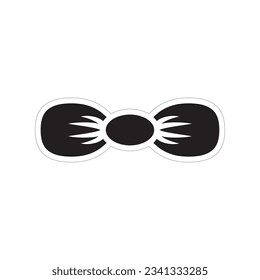 Schwarzes Schleifensymbol. Einziger Zeichenknopf auf weißem Hintergrund in flachem Design. Vektorgrafik