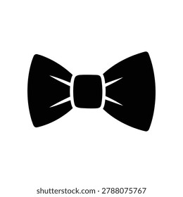 Black bow tie icon isolated on white background minimalist formalwear symbol