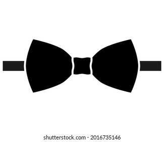 Black bow tie icon. Sign bow tie isolated on white background in flat design. Vector illustration