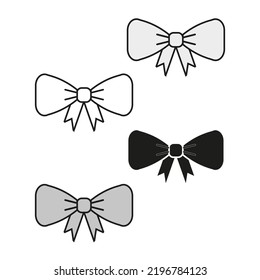 Black bow tie icons. Vector illustration. stock image.