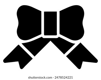 Black bow tie isolated icon. Vector illustration