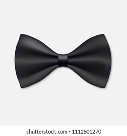 Black Bow Tie isolated on white. Vector illustration