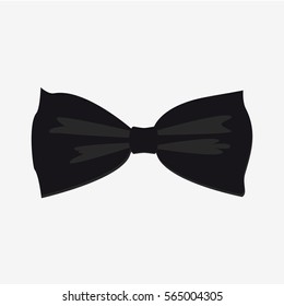 Black bow tie isolated on white background. Flat vector bow stock illustration