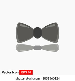 Black bow tie realistic illustration on white background