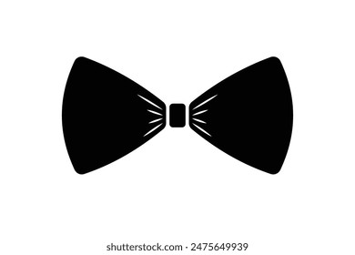 Black bow tie. Black ribbon bow isolation on white background. Vector illustration. Colourful Ribbon Bow as Decorative Knot Vector.