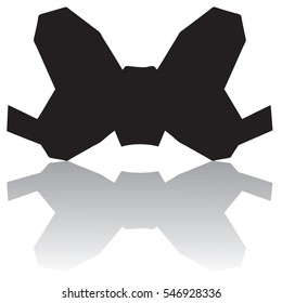 Black bow tie silhouette