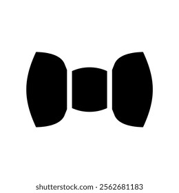 Black bow tie silhouette. Concept of elegance, fashion, and formal wear.