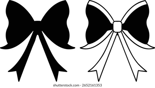 Black bow tie vector design, black bow tie silhouette, black bow tie icon, black bow tie line art