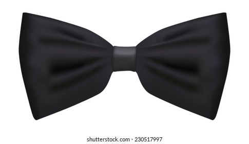 Black bow tie - vector drawing isolated