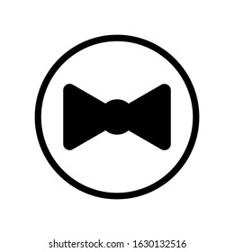 Black bow tie vector flat Icon isolated on white background.