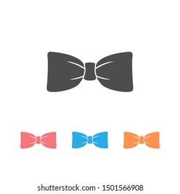 Black bow tie vector icon set isolated on white background