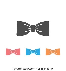 Black bow tie vector icon set isolated on white background