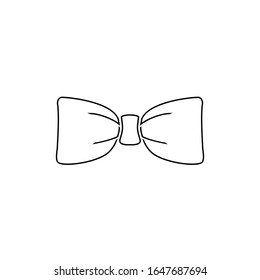 Black bow tie vector line icon isolated on white background